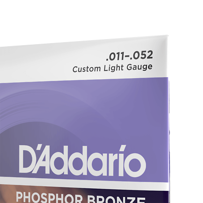 Acoustic Guitar Strings Custom Light 11-52 Gauge D'Addario EJ26 Phosphor Bronze