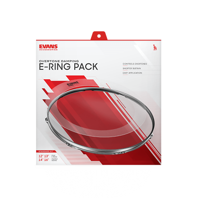 E-Rings By Evans Standard Pack 12" 13" 14" & 16".External Overtone Control Rings