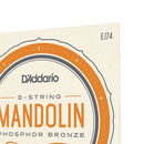 Mandolin Strings, D'Addario EJ74 Phosphor Bronze.8 String Set Loop End, Medium