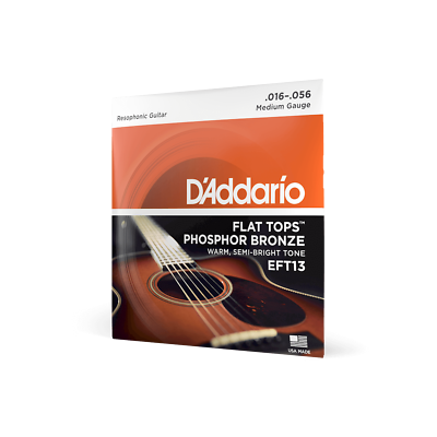 Resonator Strings By D Addario EFT13 Flat Tops .016 .056