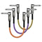 Patch Cable 3-Pack, Kirlin 6" Angled Pedal Leads, Multi Coloured IWC203PN-6inch
