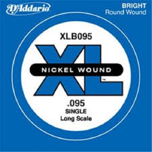 D'Addario XLB095 Nickel Wound Bass Guitar Single String, Long Scale .095