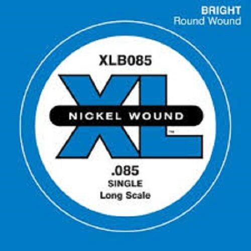 D'Addario XLB085 Nickel Wound Bass Guitar Single String, Long Scale .085