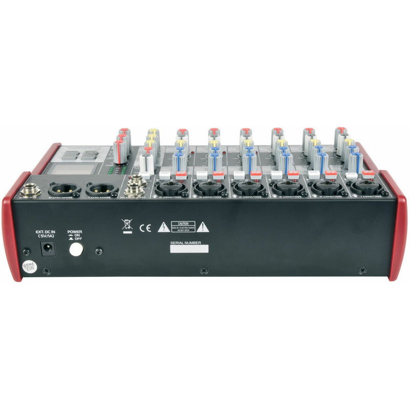 Citronic CSM-8 Mixer with USB / Bluetooth. 6 x XLR + Stereo Line In