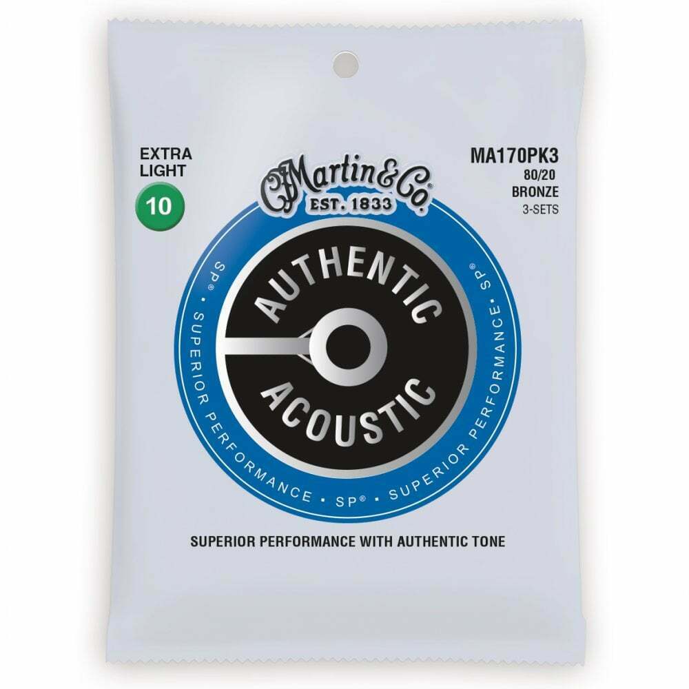 3 Pack Martin Authentic Acoustic MA170PK3 SP 80 20 Bronze 10 47