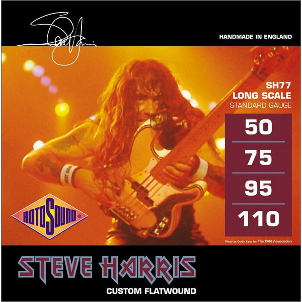 Steve Harris Signature Flatwound 50-110 4-String Bass Long Scale By Rotosound