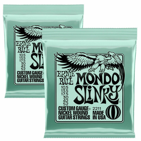 2 x Ernie Ball Mondo Slinky Electric Guitar Strings 10.5-52. P/N 2211