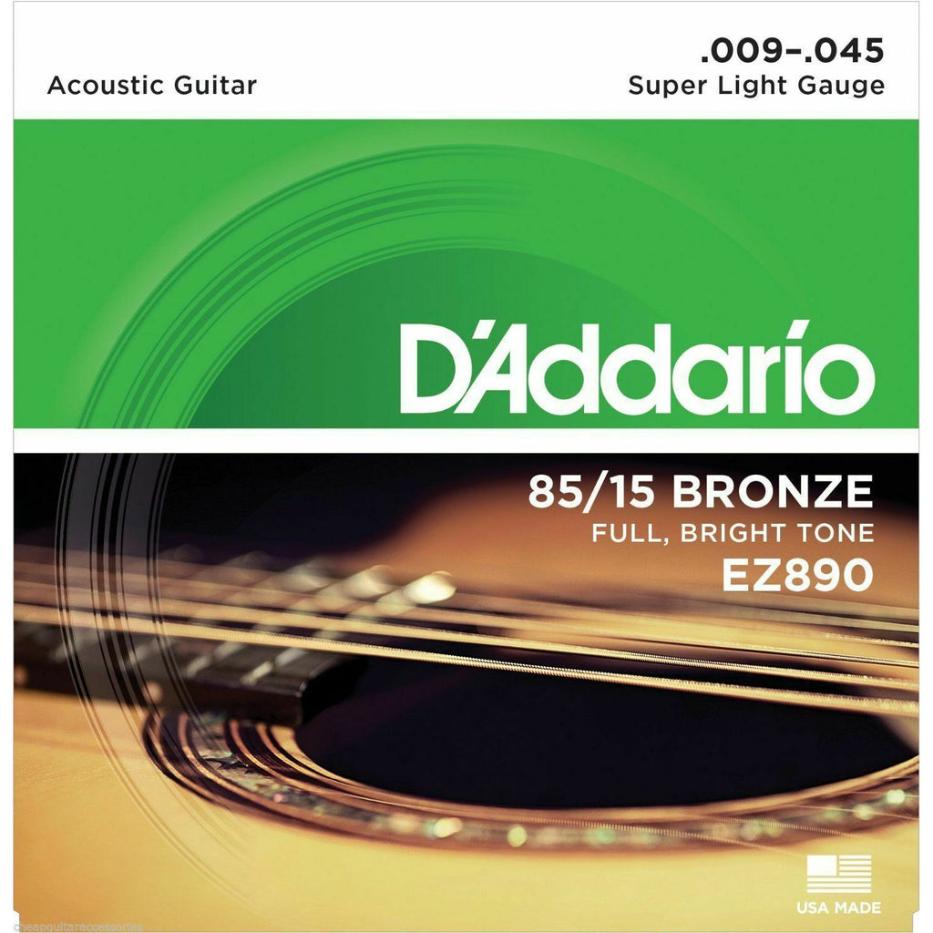 Super Light Acoustic Strings By D Addario EZ890 9 45 Gauge