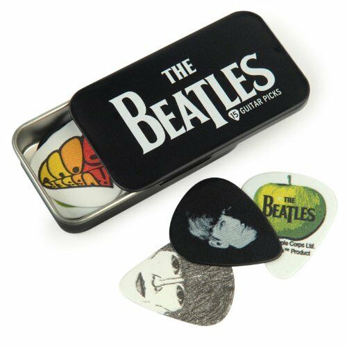 D'Addario 'Beatles Logo' Pick Tin. 15 x Medium Gauge Plectrums.1CAB4-15BT1