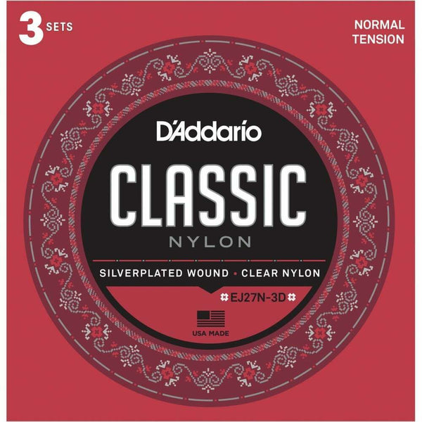 3-Pack  EJ27N-3D Student Quality Classical Strings, Normal Tension, Full Size