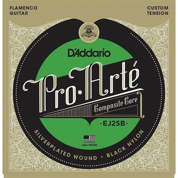 D'Addario EJ25B Pro-Arté Black Nylon Composite, Flamenco Guitar Strings