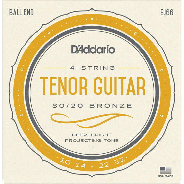 D'Addario EJ66 Tenor Guitar Strings.Plain Steel .010,.014 Bronze Wound .022,.032