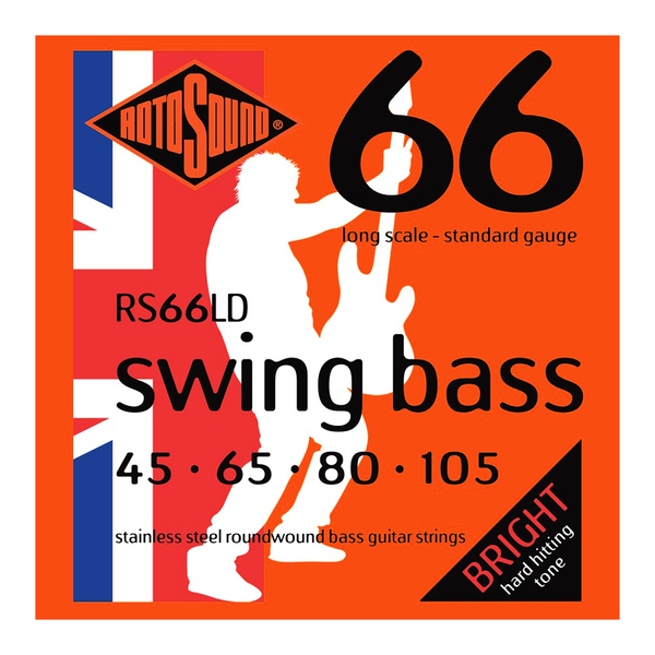 Rotosound RS66LD Swing Bass Guitar Set Stainless Steel Roundwound 45-105 Gauge
