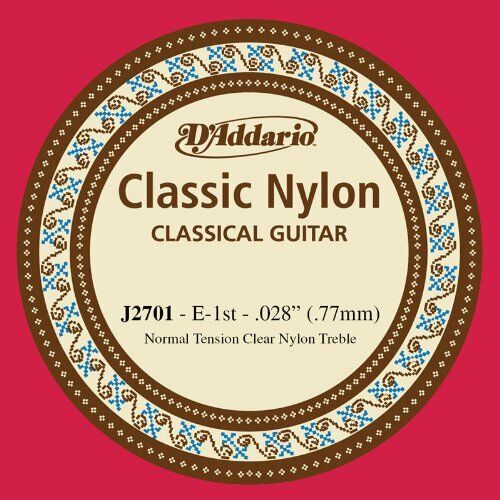 D'Addario J2701 Nylon Normal Tension Single 1st (E) String for Classic Guitar X5