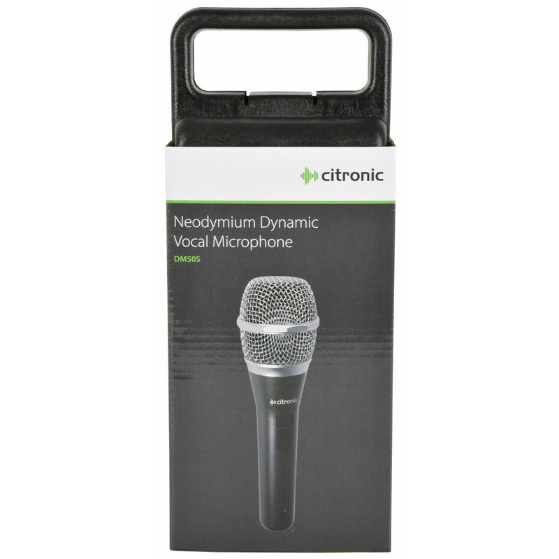 Vocal Microphone + Case, Cable & Mic Clip By Citronic, DM50S Neodymium Dynamic