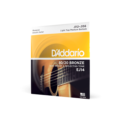 D'Addario EJ14 80/20 Bronze, 012- 056 'Bluegrass' Acoustic Guitar Strings