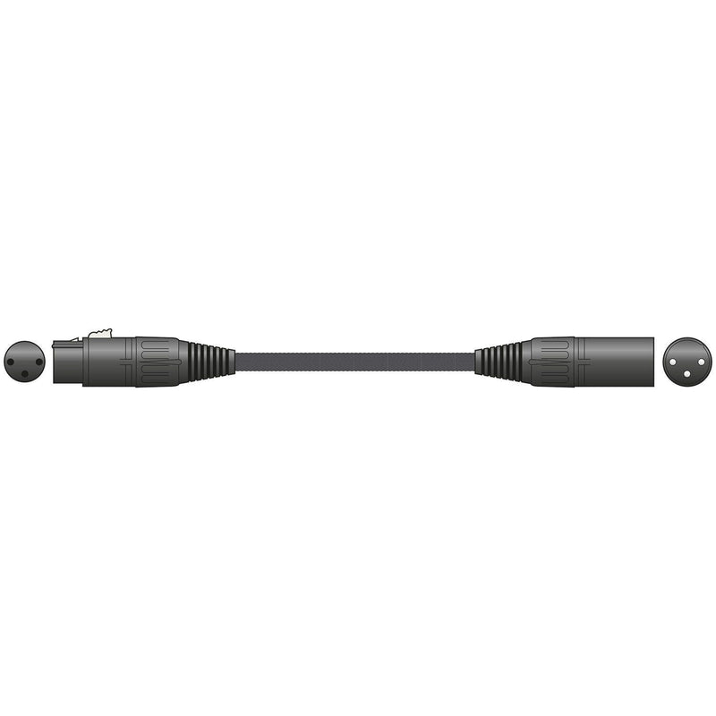 Microphone Lead By Citronic, Retro Braided XLRF-XLRM - Black 6m p/n:-190.268UK