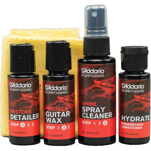 Guitar Cleaners By D'Addario,  Instrument Care Essential Set. P/N:  PW-GCB-01