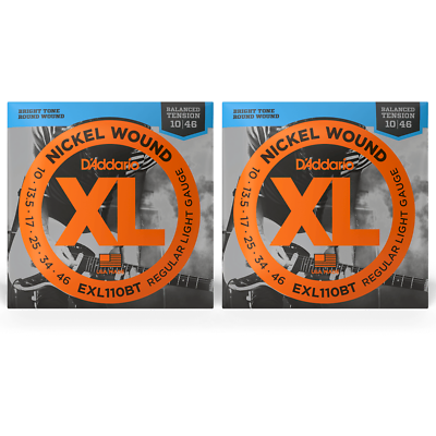 D'Addario EXL110BT Twin Pack Balanced Tension Electric Guitar Strings 10-46