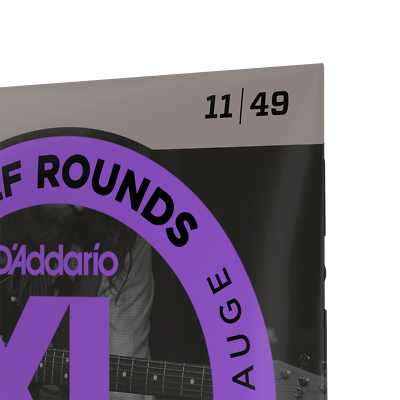 Stainless Steel Electric Guitar Strings 11-49 By D'Addario EHR370 Half Rounds