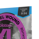 7-String Electric Guitar Strings, D'Addario EXL120-7 Nickel Wound 09-54