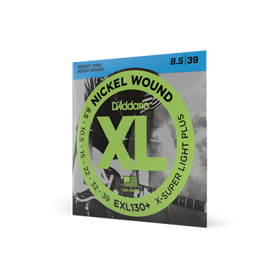 3 x D'addario EXL130+ Nickel Wound, Extra-Super Light Plus, 8.5-39. 3 Sets.