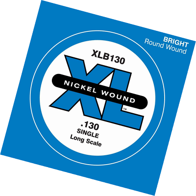 D'Addario XLB130 Nickel Wound Bass Guitar Single String, Long Scale .130