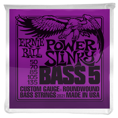 Ernie Ball Power Slinky 5 String Electric Bass Guitar Strings 50-135