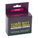 Ernie Ball 4276 Wonder Wipes, Fretboard Cleaner (6 Pack). Nourish your Neck !