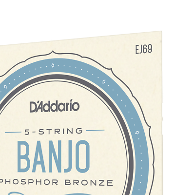 D'Addario Banjo Strings EJ69 5-String, Phosphor Bronze Wound, Loop End, 9-20
