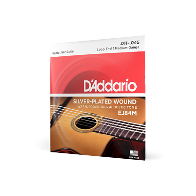 Gypsy Jazz, Loop End Guitar Strings By D'Addario EJ84M Light, 11-45 Medium