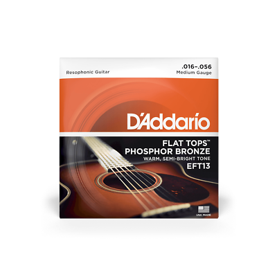 Resonator Strings By D'Addario, EFT13 Flat Tops,.016-.056, Acoustic Strings