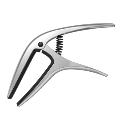 Guitar Capo Ernie Ball 'AXIS' Electric or Acoustic. Silver Finish. p/n P09601