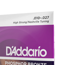 High Strung Nashville Tuning , D'Addario EJ38H Phosphor Bronze Acoustic Strings