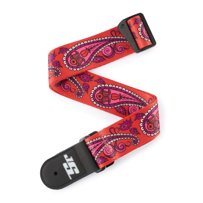 D'Addrio Joe Satriani Guitar Strap,Paisley Red 50JS12