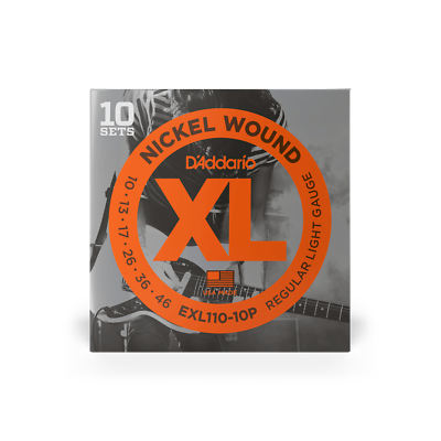 Electric Guitar Strings, 10 Sets By D'Addario EXL110 10P  Pro Pack .Gauge,10-46.