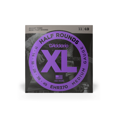 Stainless Steel Electric Guitar Strings 11-49 By D'Addario EHR370 Half Rounds