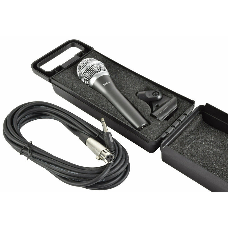 Vocal Microphone + Case, Cable & Mic Clip By Citronic, DM50S Neodymium Dynamic