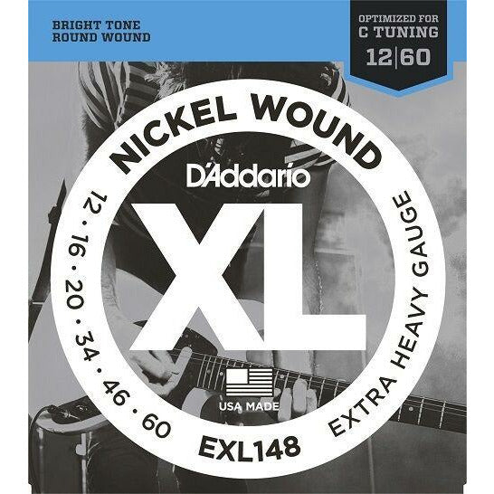 2 x D'Addario EXL148 Drop C Tuning Electric Guitar Strings, 2 Complete Sets .