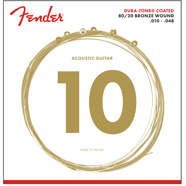 Fender Dura-Tone 880XL 80/20 Coated Acoustic Strings  10-48 P/N 0730880002