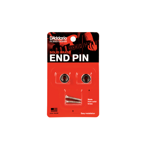 D'Addario PWEP202 Metal Guitar Strap Buttons in Chrome 1 Pair