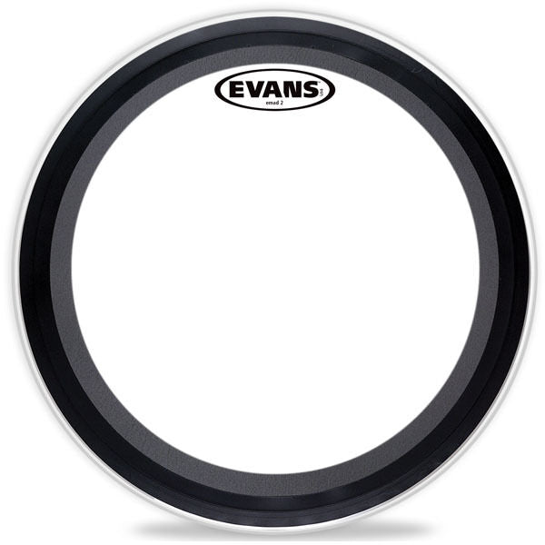 Evans BD22EMAD2. 22" Clear Bass Drum Head. Adjustable Damping. 2 Plies of skin.