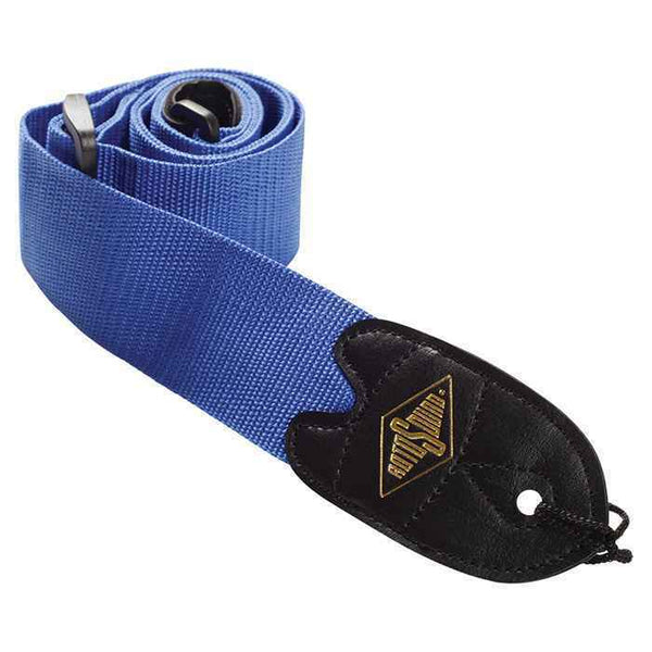 Rotosound STR3 High Quality Webbing Strap Leather Ends Blue