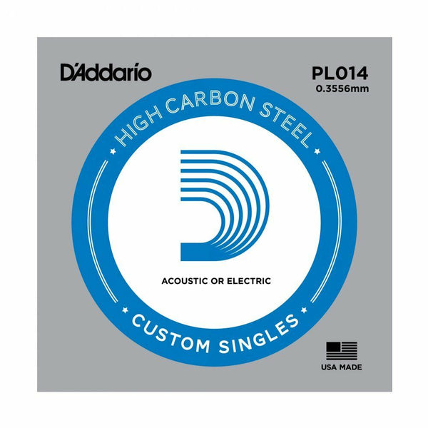 5 X D'ADDARIO PLAIN STEEL SINGLE GUITAR PL014.Electric or Acoustic 5 Pack