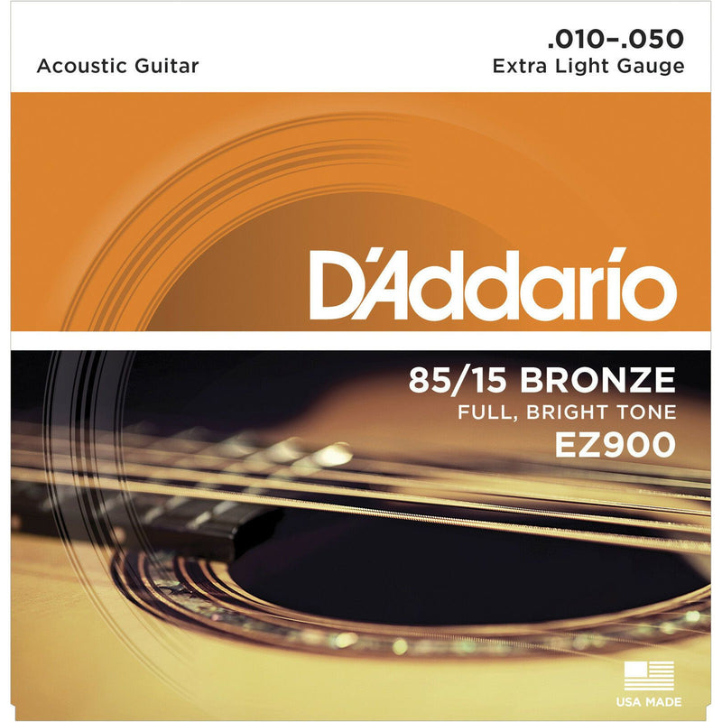 D Addario EZ900 Bronze Acoustic Strings 10 50. Light Feel Sound