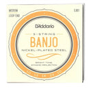 5-String Banjo, D'Addario EJ61  Nickel Wound, Loop End, 10-23 Medium
