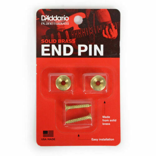Guitar End Pins D'Addario PWEP302 Metal Guitar Strap Buttons in Brass 1 Pair