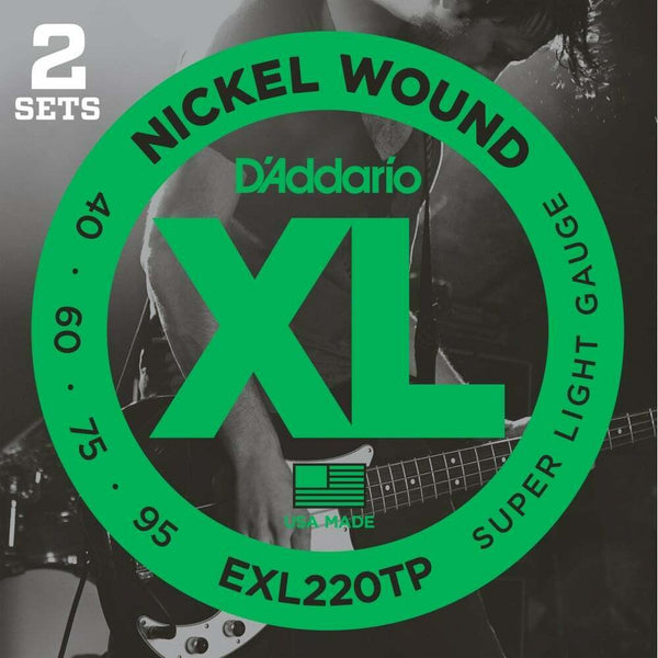 Twin Pack EXL220TP Roundwound Bass Strings 40-95 Nickel Wound. 2 Full Sets.