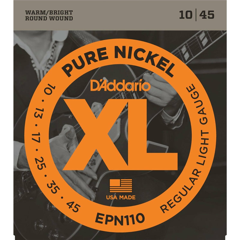 D Addario EPN110 XL Pure Nickel Electric Guitar Strings. 10 13