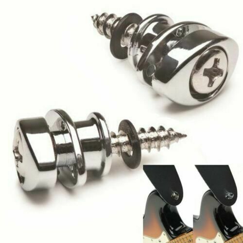 Guitar End Pin D'Addario PWREP202 Rotating Elliptical Strap Lock set, Chrome